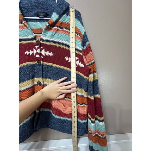 Pendleton Multi Stripe Shawl Button Up Cardigan Women's Large - Picture 10 of 13